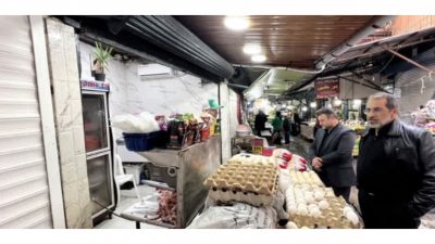 نظارت مستمر بر بازار تنکابن؛ فرماندار و دادستان از روند عرضه کالاهای اساسی بازدید کردند